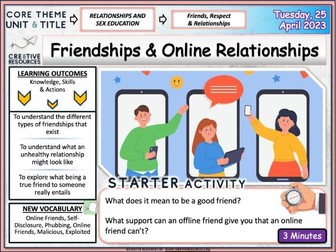 Managing friends + Friendship - PSHE Lesson