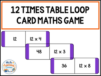 12 Times Tables Loop Cards Maths Game