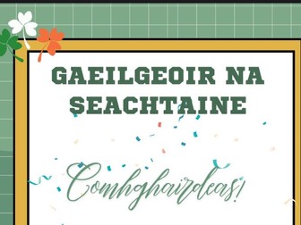 Gaeilgeoir na Seachtaine Printable Certificate