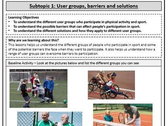 OCR Sports Studies R184 Booklet TA1-TA5