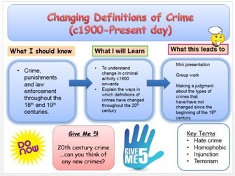 Crime and Punishment Edexcel Changing definitions of crime 20th Century