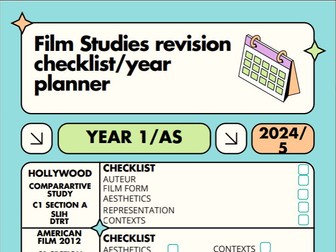 AS Film Studies revision checklist