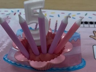 4 and 5 birthday cake play dough mats