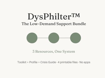 DysPhilter™ The Low-Demand Support Bundle (3 Resources)