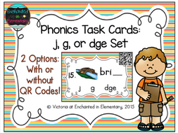Phonemic Awareness Task Cards: j, g, and dge set