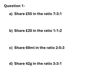 Sharing ratios