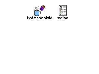 How to make a hot chocolate - text & Widgit symbolled version
