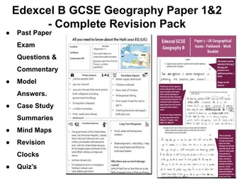 Edexcel B GCSE Geography Paper 1 & 2 - Complete Revision Pack