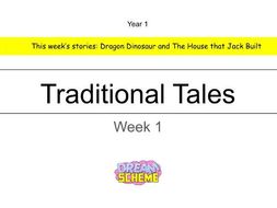 Year 1 - This presentation includes 5 whole lessons relating to Traditional Tales. Week 1 of 2.