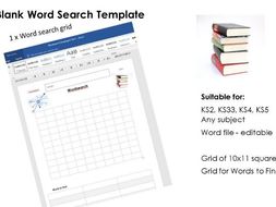 Blank Wordsearch Grid Template by rsaunders247 | Teaching Resources