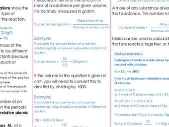 Quantitative Chemistry - Critical Content Sheet (AQA GCSE Chemistry - Triple)