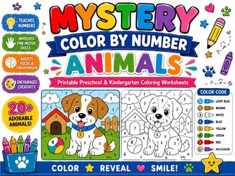 Mystery Color By Number Animals