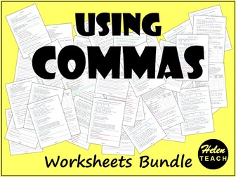 Comma Worksheets | Differentiated | With Answers | BUNDLE