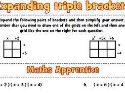 Expanding triple brackets worksheet