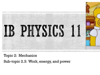 IB DP Physics Notes: 2.3 Work, Energy, and Power