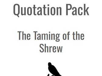 Taming of the Shrew - Key Quotation Booklet