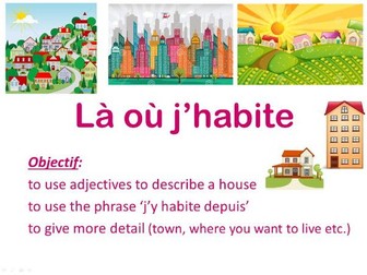 LA OU J'HABITE year 8 French (types of houses, areas, room in the house and adjective agreement)