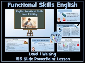 English Functional Skills - Level 1 - Writing PowerPoint Lesson