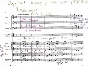 Schubert’s Symphony no 5 in Bb major MOVEMENT 2 ANNOTATED SCORE