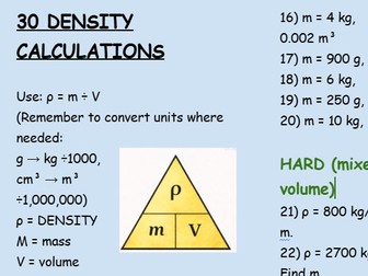 Density calculation practice
