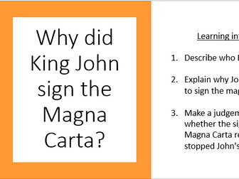 Source Comprehension: King John and the Magna Carta