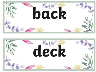 'ck' ending word cards