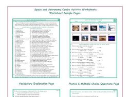 Space and Astronomy Combo Activity Worksheets