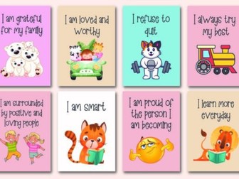 40 Growth Mindset Affirmation Cards Kids