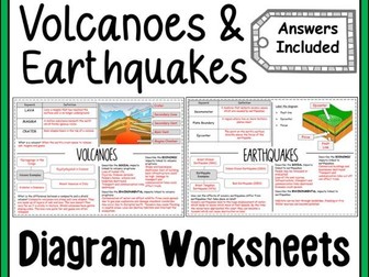 Volcanoes and Earthquakes Worksheets