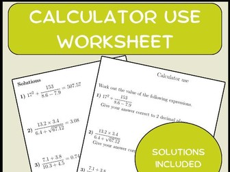 Calculator use worksheet (with answers)
