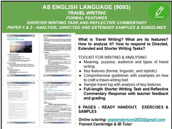 FEATURES AND WRITING OF TRAVEL TEXTS: CAIE AS ENGLISH LANG (9093)