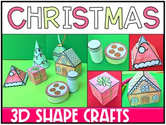 3D Shapes Christmas Crafts Ornaments Nets