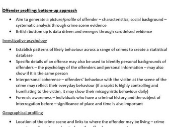 AQA Psychology Year 2 Forensic Psychology comprehensive notes