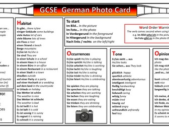 GCSE German Photo card support