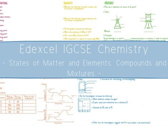 IGCSE Edexcel States of Matter and Elements, Compounds and Mixtures revision placemat