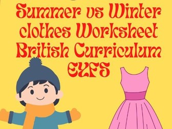 Summer vs Winter Clothes Worksheet