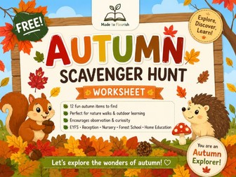 Autumn Scavenger Hunt Worksheet | EYFS Nature Walk