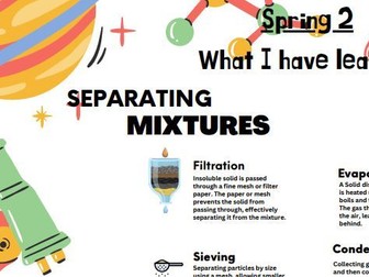 Year 5 science materials and changes revision poster