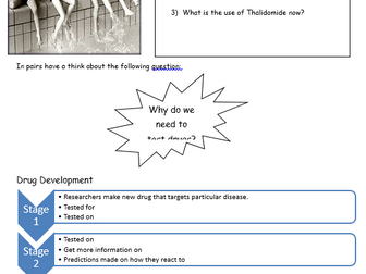 AQA Trilogy Biology and Combined Science -B3 lesson on  Drug testing and clinical trials