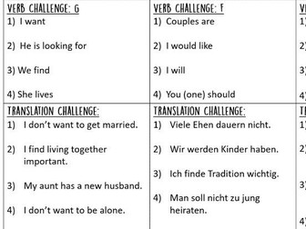 German 10 Minute Challenge Theme 1: Identity and Culture