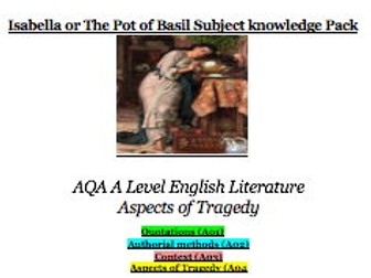 Keats Isabella or The Pot of Basil - A Level Subject Knowledge