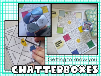 Chatterbox Game New Class Transition Day Back to School