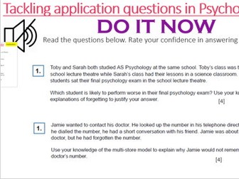 Psychology application questions practice