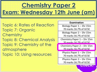 Chemistry Paper 2 Revision AQA Trilogy Foundation