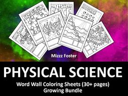 Physical Science 30 Word Wall Coloring Sheets Chemistry Amp Physics