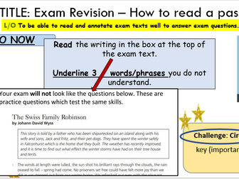 Exam Revision – How to read a passage