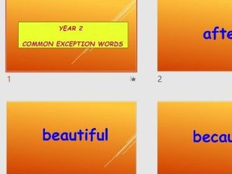 POWERPOINT OF COMMON EXCEPTION WORDS FLASHCARDS FOR YEAR 2