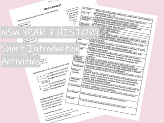 What is History? Intro activity