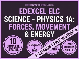 Free Sample Lesson: Forces & Movement - Edexcel ELC / KS3 / SEN Science