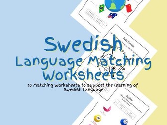 Swedish Language Matching Worksheets